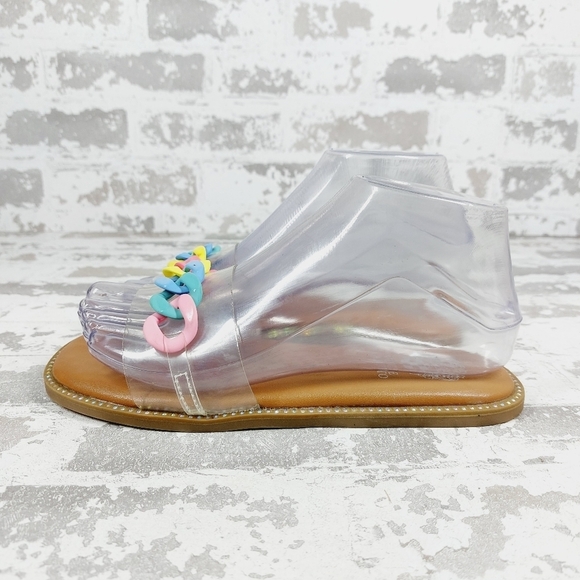 NEW Vince Camuto Kids' Crystal Slide In Clear Summer Beach Sandals O20 - Picture 1 of 12